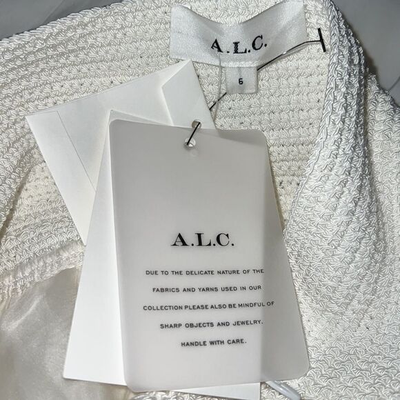 NWT A.L.C. Salines Dress White Size 6 - Picture 13 of 15